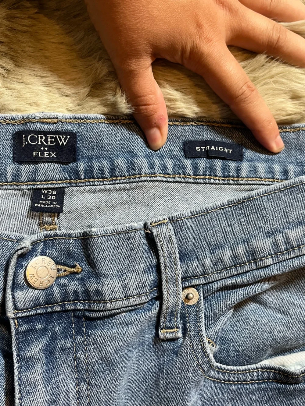 J. Crew Men's Light Blue Straight Jeans - 36wx30l
